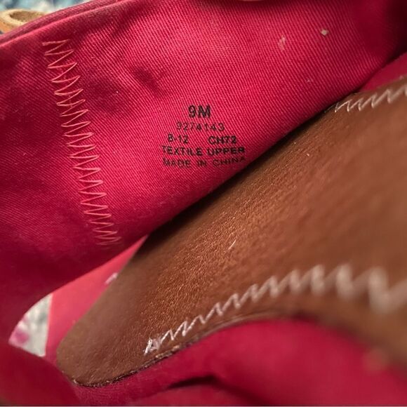 Sperry Bandana Espadrille Platform Mules Red 9 - Picture 6 of 7